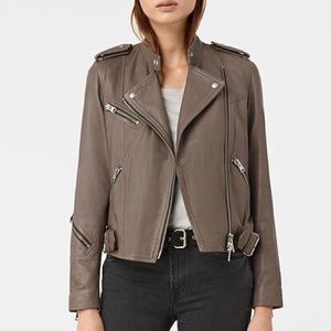 All Saints Brown Leather Biker Atkinson